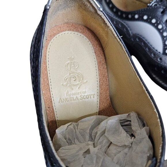 Office of Angela Scott Mr. Doubt Wingtip Brogue Silver Black Leather Oxford 36.5 - Picture 10 of 16